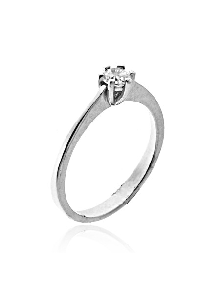 Anillo Solitario Plata 925 Circonita 4mm.