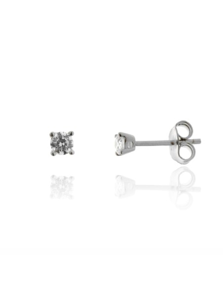 Pendientes Pequeños Plata y Circonita 3mm.