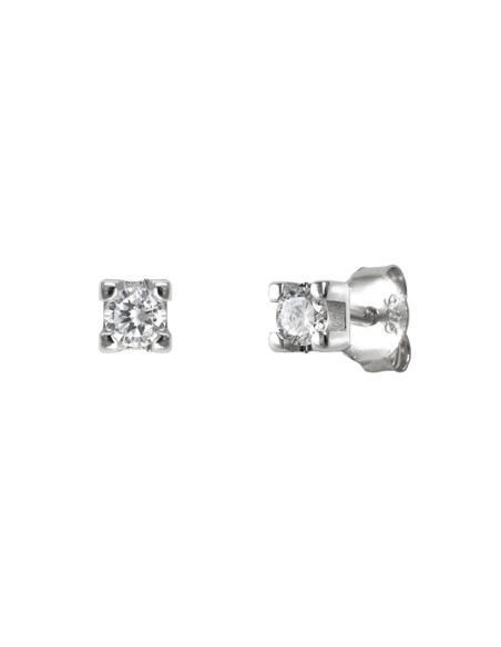 Pendientes Circonita 2mm. Plata