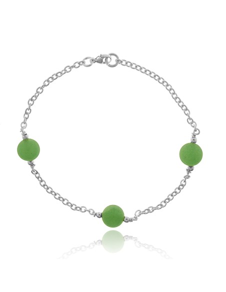 Pulsera de Plata y Piedra Verde