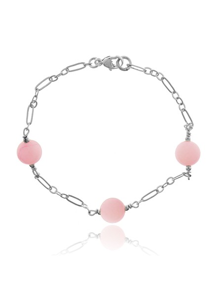 Pulsera de Plata y Cuarzo Rosa