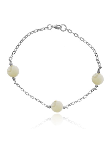 Pulsera de Plata y Piedra Howlita