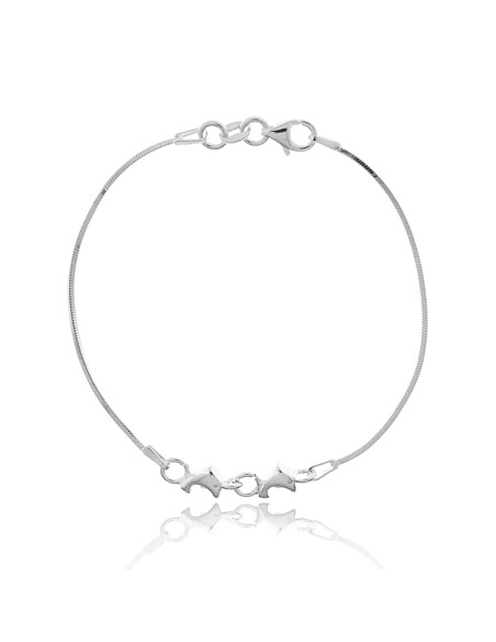 Pulsera Fina Delfines Plata