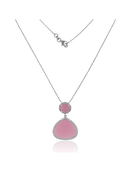 Collar Piedra Rosa Plata 925