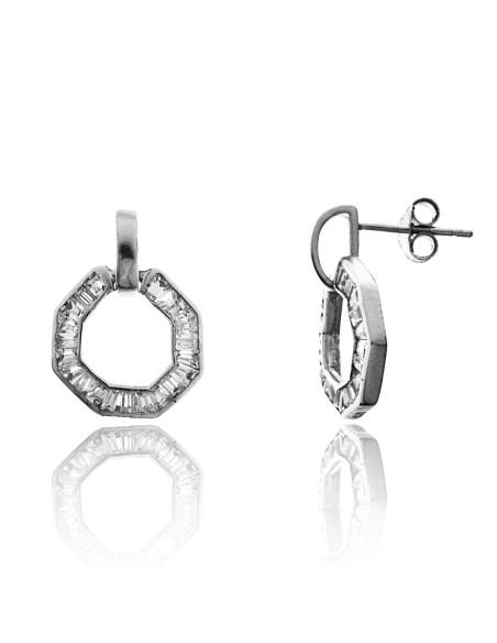 Pendientes Hexánogo Plata