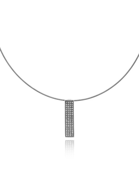 Collar de Acero y Circonita