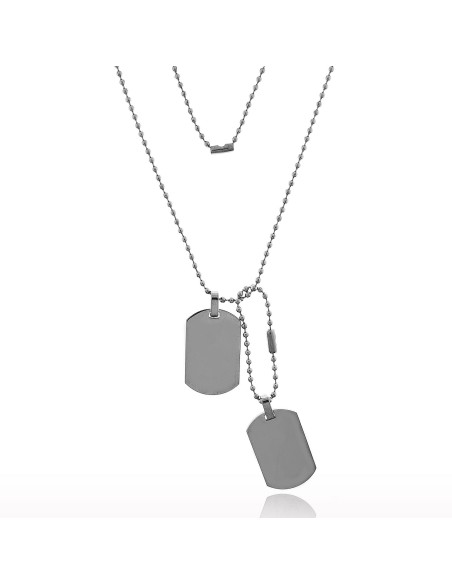 Collar Placa Militar Doble Acero