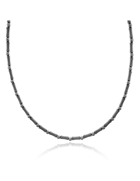 Collar Hombre Tubos y Bolas Acero