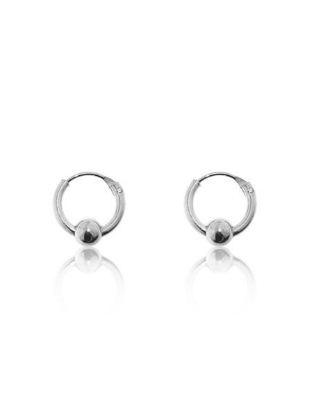 Aros con Bola Plata 10mm.