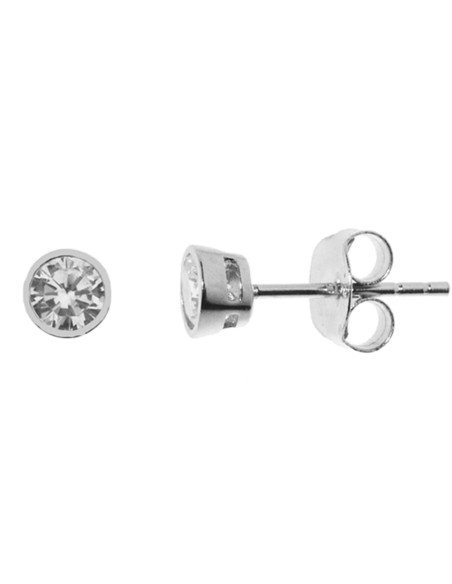 Pendientes Chatón 5mm. Plata