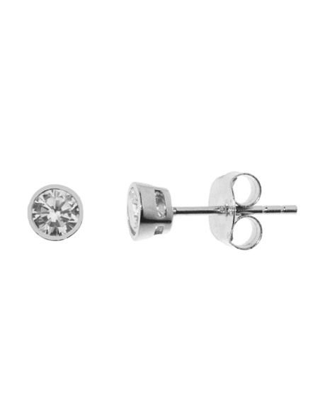 Pendientes Chatón 4mm. Plata