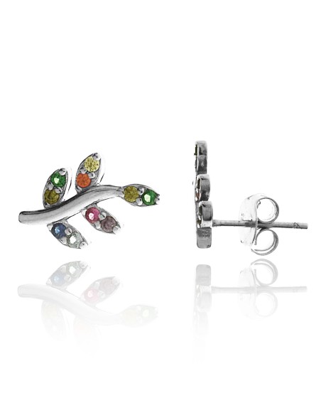 Pendientes Trepadores Rama Plata