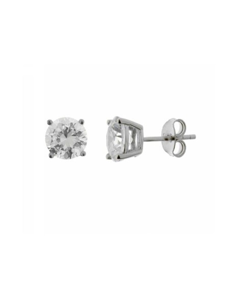 Pendientes Circonita 7mm. Garras Plata
