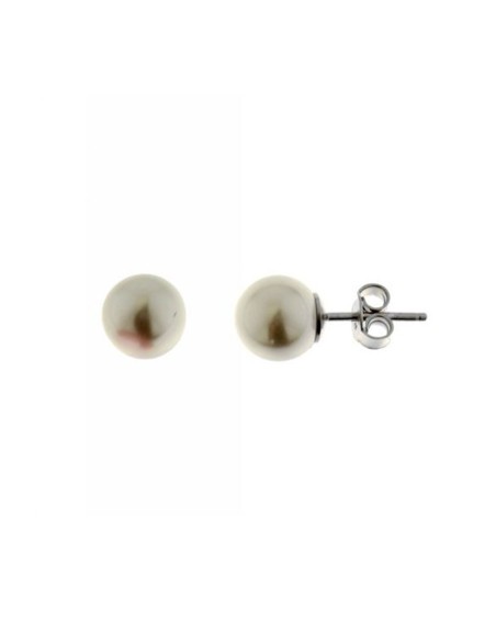 Pendientes Perla 8mm. Plata