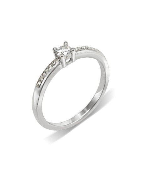 Anillo Solitario Plata de Ley 925