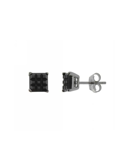 Pendientes 6mm. Circonita Negra Tabla