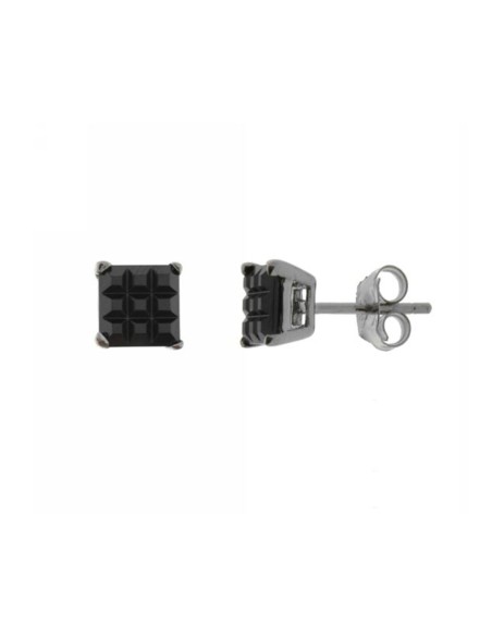 Pendientes 8mm. Circonita Negra Tabla