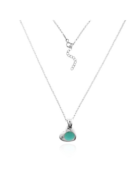 Collar Corazón Azul Plata de Ley