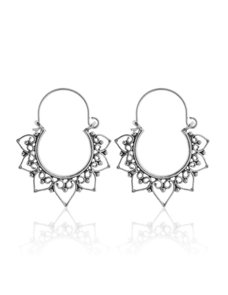 aros hippies de plata, pendientes boho mujer plata de ley