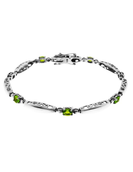 Pulsera Elegante de Plata y Circonita Verde