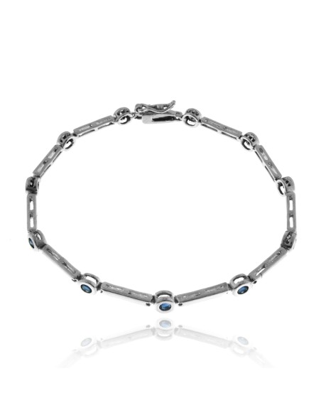 Pulsera Circonita Azul y Plata 925