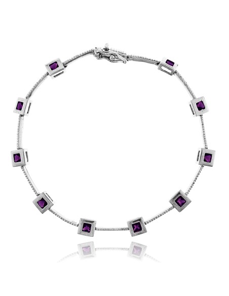 Pulsera Piedra Lila y Plata de Ley