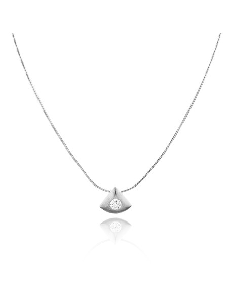Collar Triangular Plata y Circonita