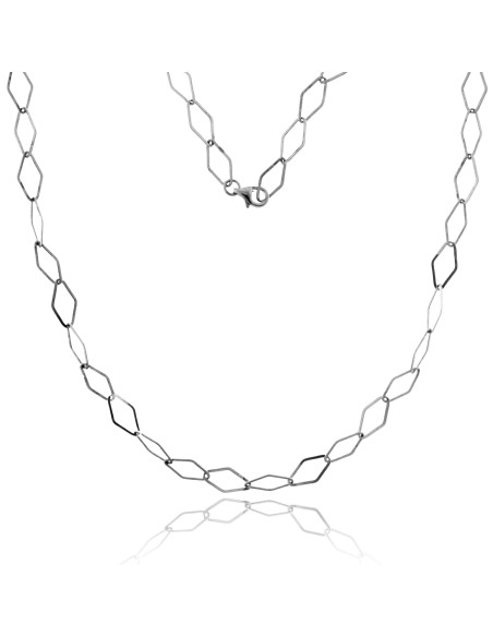 Collar Cadena Rombos Plata
