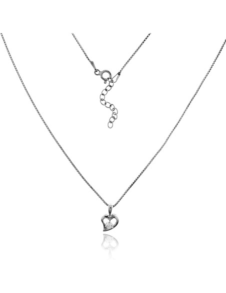 Collar Corazón Pequeño con Circonita Plata