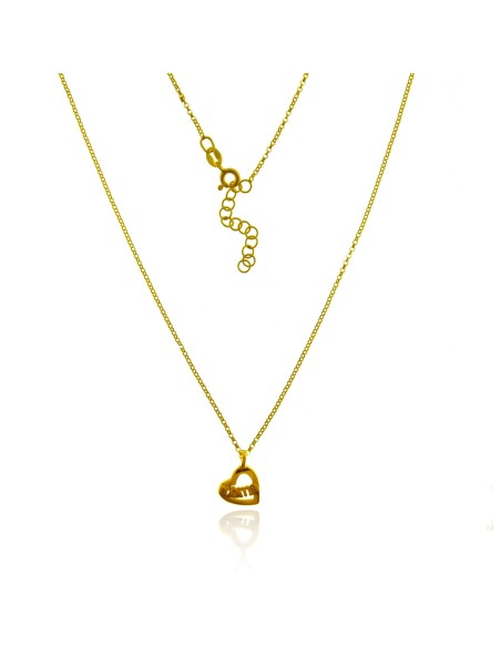 Collar Corazón Mama Plata Dorada