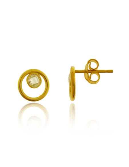 Pendientes Círculo Plata Dorada