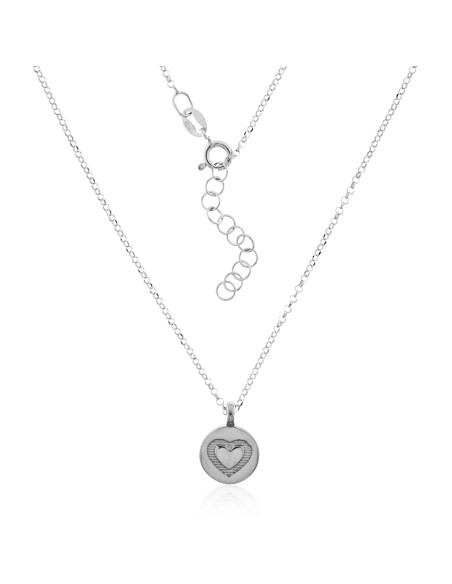 Collar Placa Corazón Plata 925