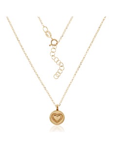 Collar Placa Corazón Plata Dorada