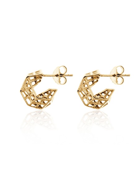 Pendientes Geométricos Plata Dorada