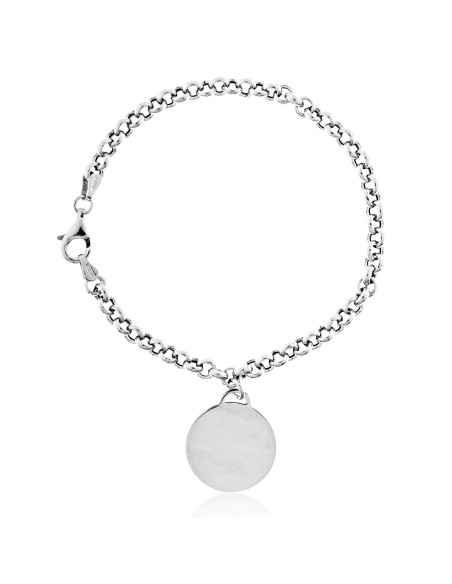 Pulsera de Cadena con Placa Plata