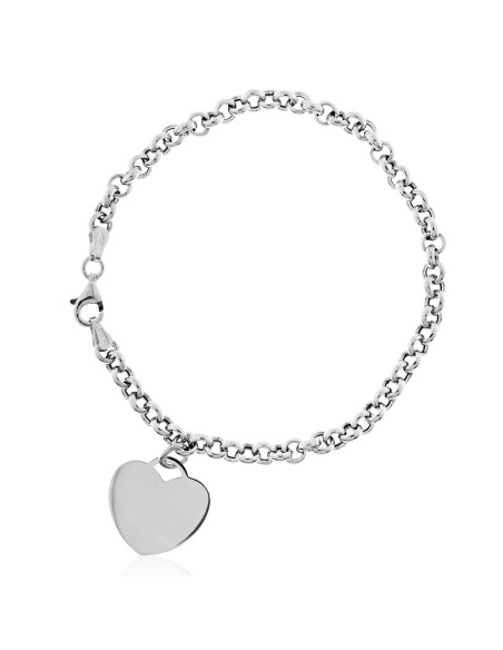 Pulsera Corazón con Cadena Plata