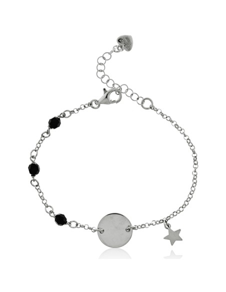 Pulsera Estrella con Placa de Plata
