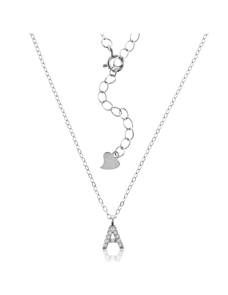 Collar Inicial Pequeña Plata y Circonitas