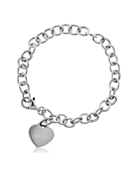 Pulsera Corazón con Cadena de Plata