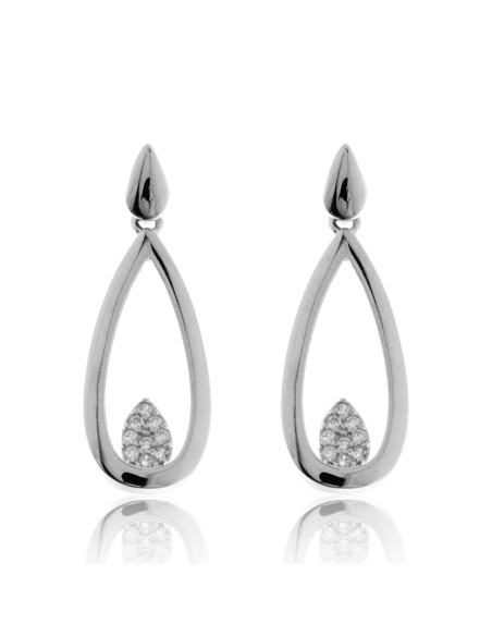 Pendientes Largos Lágrima Plata