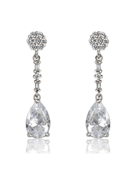 Pendientes Novia Largos Plata de Ley