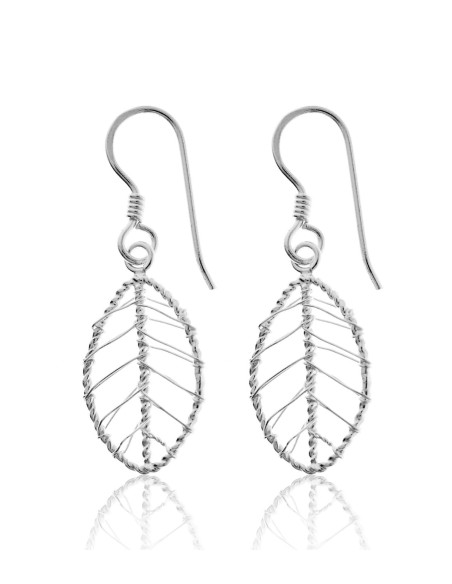 Pendientes Hoja Hilo de Plata