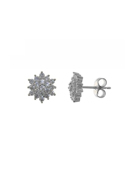 Pendientes Rosetón Plata 10mm.