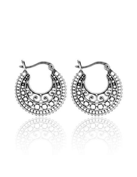 Pendientes de Aro Étnicos Plata 20mm.