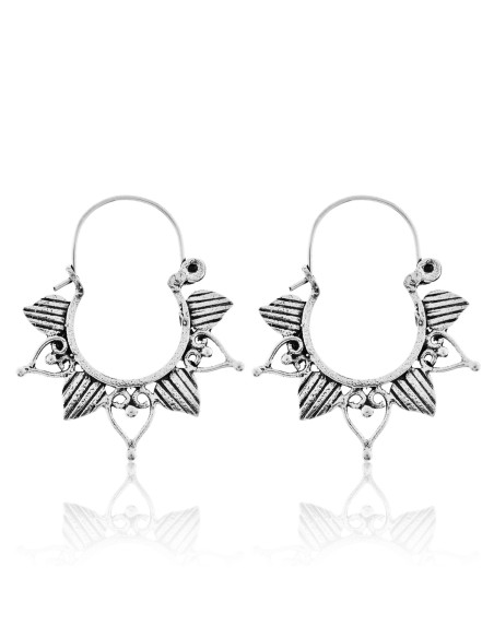 Pendientes de Aro Bohemios Plata 26mm.
