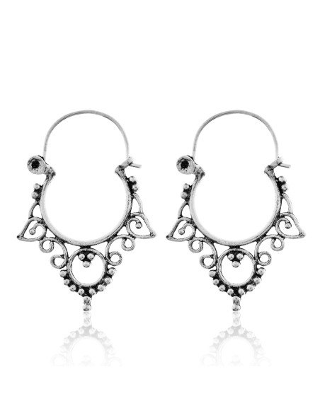 Pendientes Largos Bohemios Plata 23mm.