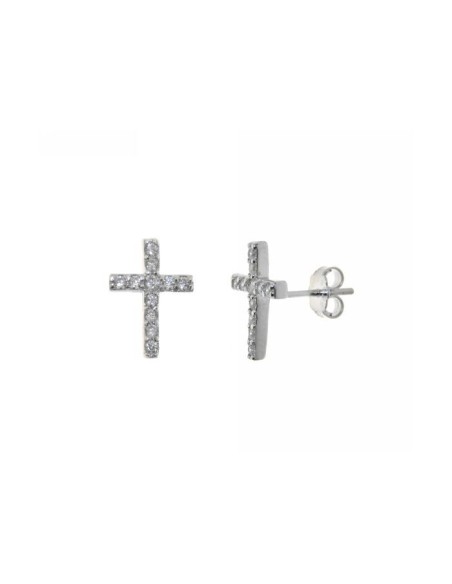 Pendientes Cruz Plata