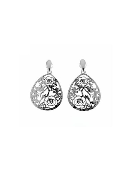 Pendientes Rosas Plata