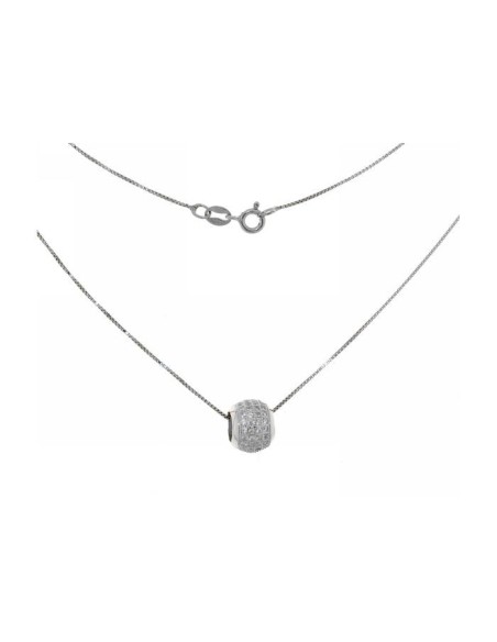 Collar Bola de Pave y Plata