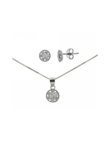 Conjunto Flor de Plata y Circonita